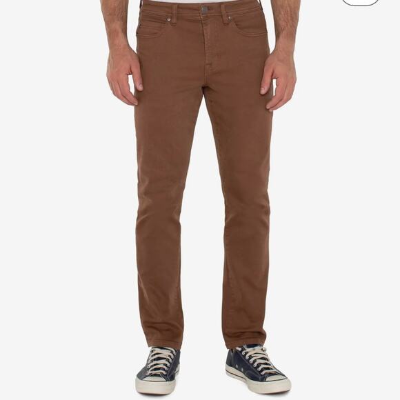 NWT Liverpool Los Angeles Men’s Kingston Modern Straight jeans brown size 42x32 - Picture 7 of 7